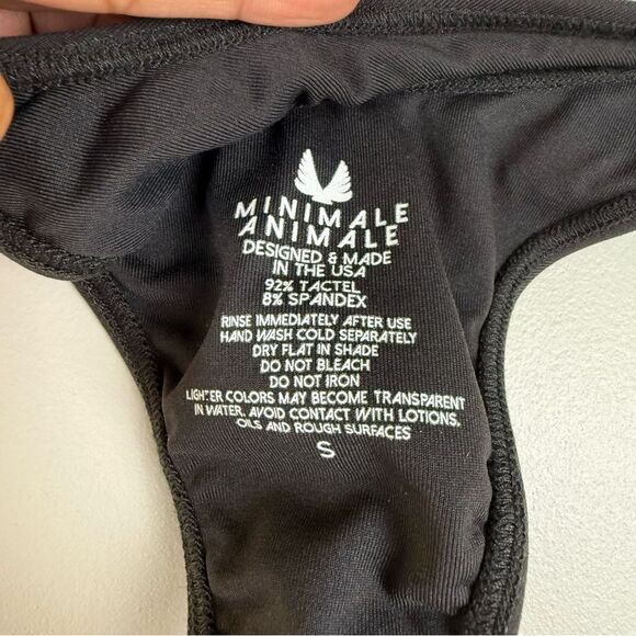 Minimale Animale NOLITA THONG Size Small Bikini Bottom Dark Seas Black Women's - Picture 6 of 6